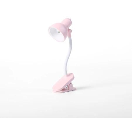 Reading light adjustable rotating clip mini desk lamp battery powered camping portable clip night light with multiple colors