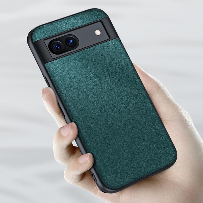 For Google Pixel 8a Case Ultra-Thin PU Leather Coated PC Phone Back Cover