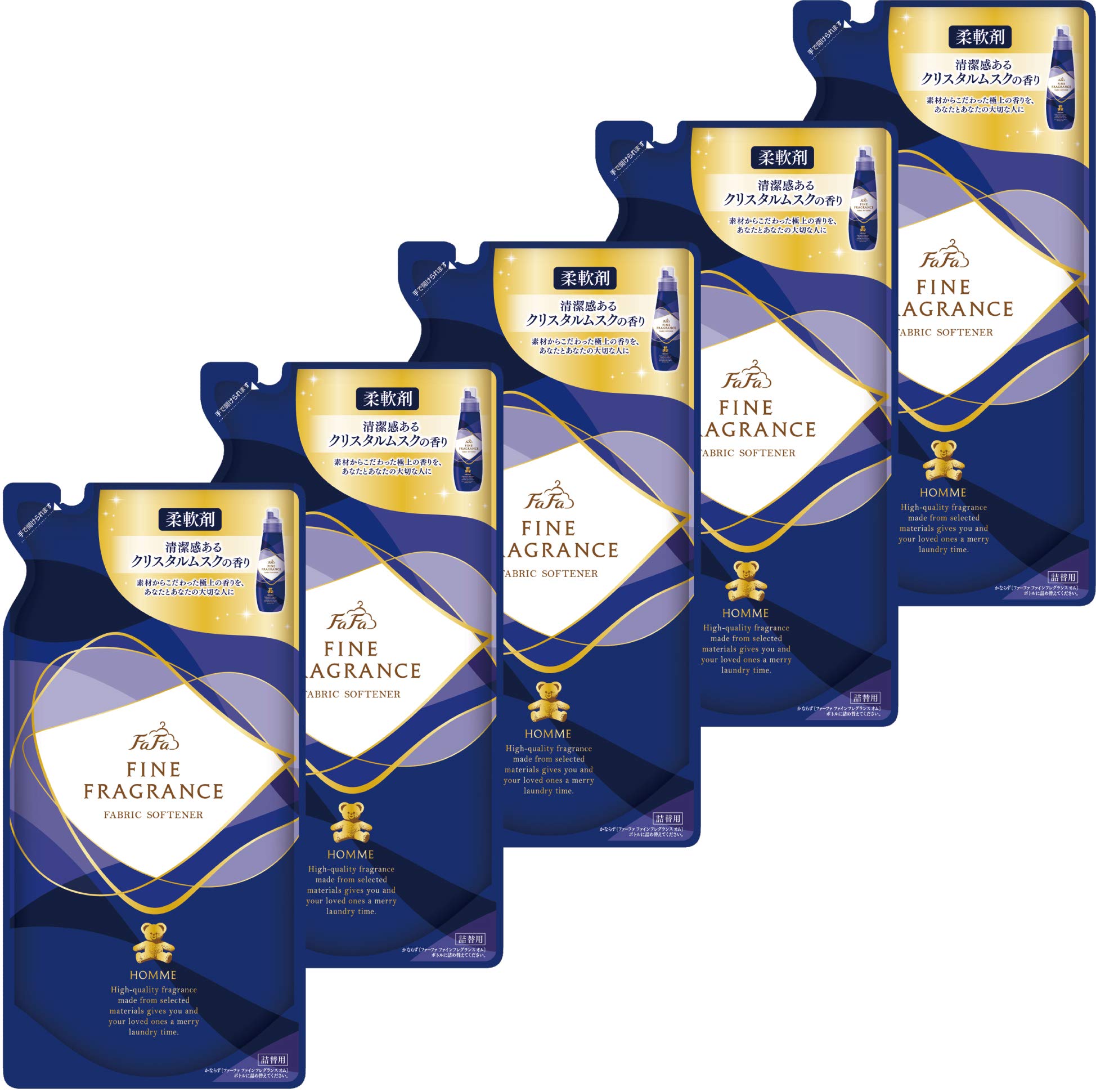 

FaFa Кондиционер для белья Изысканный аромат Homme Набор из 5 запасок