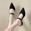 Yellow Mules Sandals for Women Block Heel Pointed Toe Woman Shoes on Sale High Quality Summer Anti Slip Hot Casual Designer Pvc