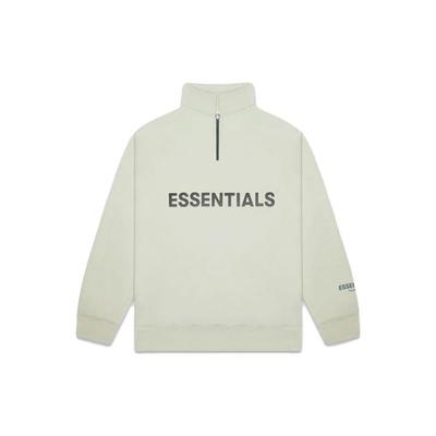 Fear of God Essentials Felpa con zip mezza lunghezza e collo alto a maniche lunghe FW20 Unisex Verde Salvia 0192250500213012
