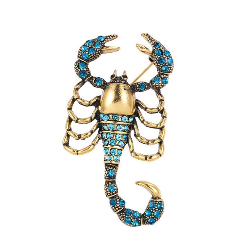 1Pc Scorpion Brooches With Rhinestone Alloy Brooch Pin Vintage Jewelry Gift
