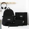 Four-Piece Backpack Set Student Schoolbag Women's Solid Color Backpack