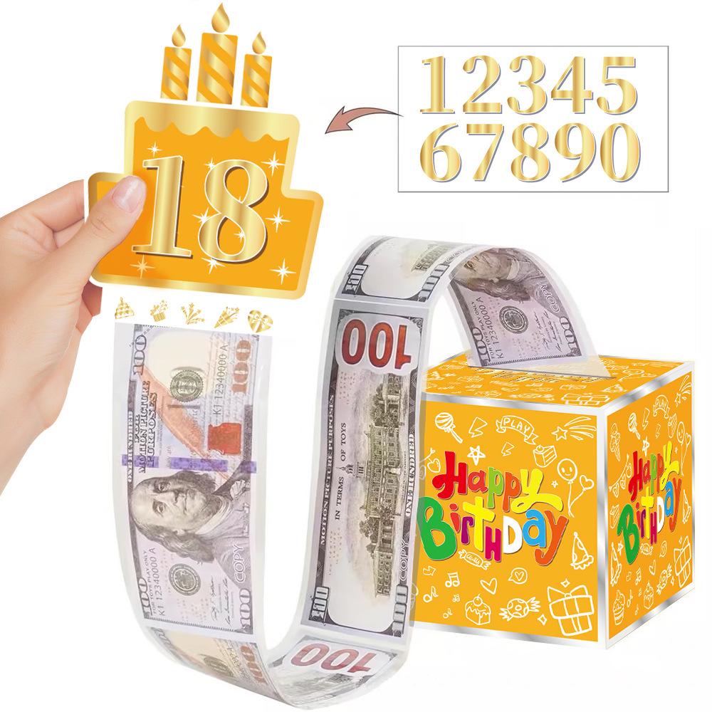 Überraschungs-Geburtstags-Geldziehbox-Dekoration - Happy Birthday Arrangement