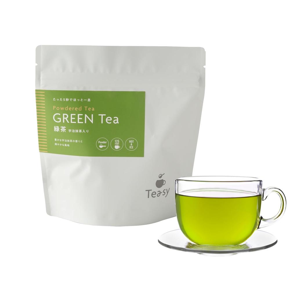 Tea-sy Powdered Green Tea, 100g, Zip-Closed Bag, Dissolves in Water, No Tea Bags Needed