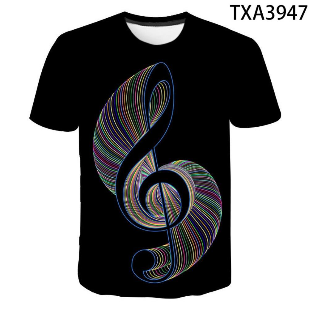 Summer Fashion 3D T Shirts Men Women Children Hip Hop Flame Guitar Print Streetwear Music Tops Boy Girl Kid T-shirt Harajuku Tee