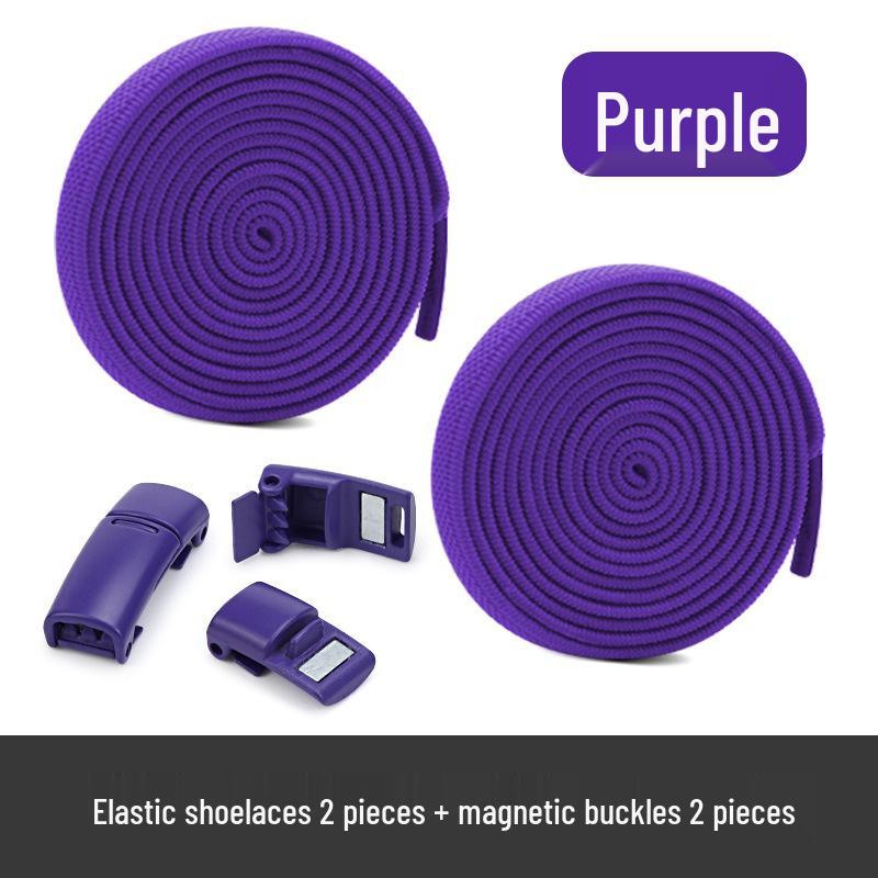 Colorful Elastic Magnetic No-Tie Shoelaces with Metal Buckle