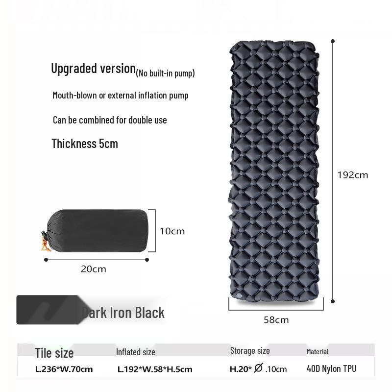 

Легкий надувной спальный коврик с ножным насосом (600 г) - L18 Цвет, Кемпинг, Влагозащищенный коврик для сна.