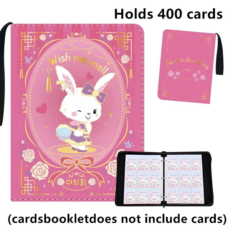 400/900pcs Sanrio Card Album Book Folder 4/9 Card Slots Collections Zipper Double Pocket Zipper Card Binder Holder