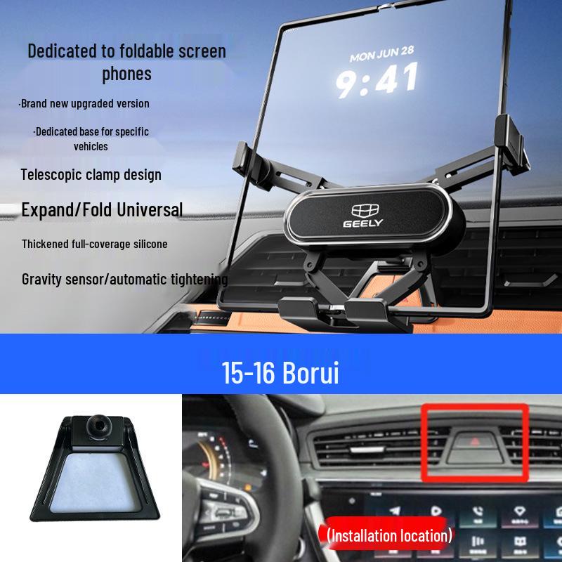 Custom Foldable Phone Holder for Geely Models: Emgrand, Boyue, Vision X1/X6, Jiaji, Binyue, Xingyue L, Xingyuan