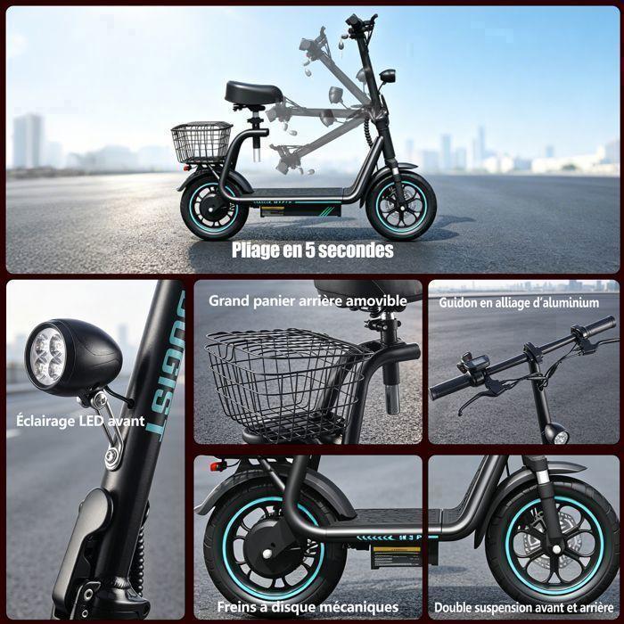 Elektrická koloběžka pro dospělé se sedadlem M5 - 500W 48V 15Ah - 12,5" pneumatiky - max. 45 km/h. - dvojitá kotoučová brzda - až 70 km