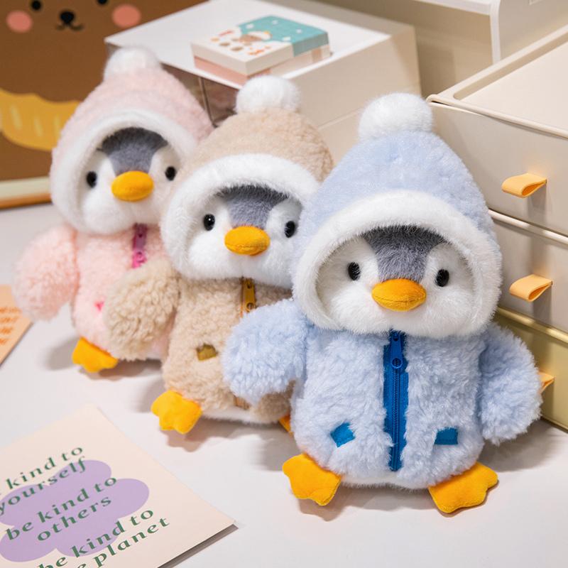Fun Stuffed Plush Penguin Transformation Soft Dolls Cartoon Funny Get Dressed Pillow Creative Birthday Christmas Gift for Girls