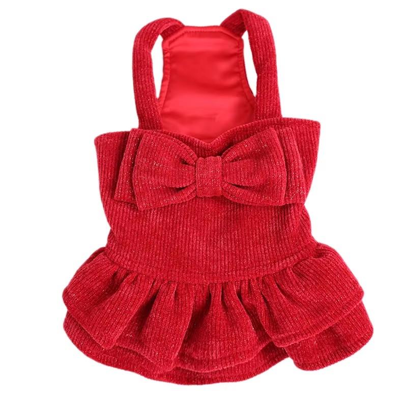 

Winter Dog Dress Cat Chihuahua Doggy Puppy Clothes Skirt Yorkie Pomeranian Shih Tzu Maltese Poodle Bichon Pet Clothing Apparel XXS красный