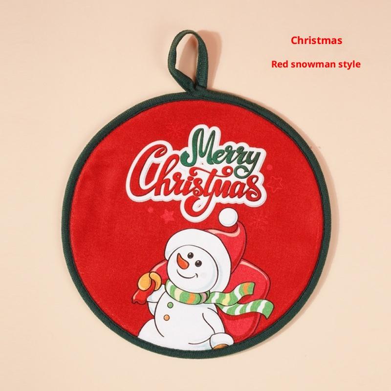 Coral Velvet Christmas Santa Claus Hand Towels Kitchen Absorbent Quick Drying Rag Cartoon Hand Towel