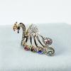 Knuckle Ring Shiny Rhinestone Peacock Charming Women Girls Elegant Animal Finger Ring Jewelry Accessories