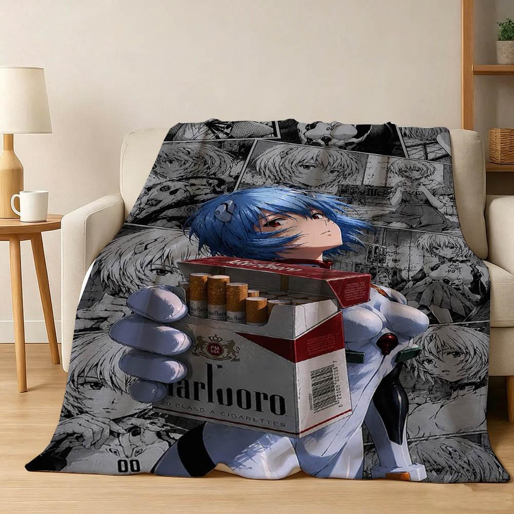 3D E-Evangelions Cartoon G-Genesis Cool Soft Warm Flannel Blanket Art For Wall Living Room Decor Bed Picnic Office Birthday Gift