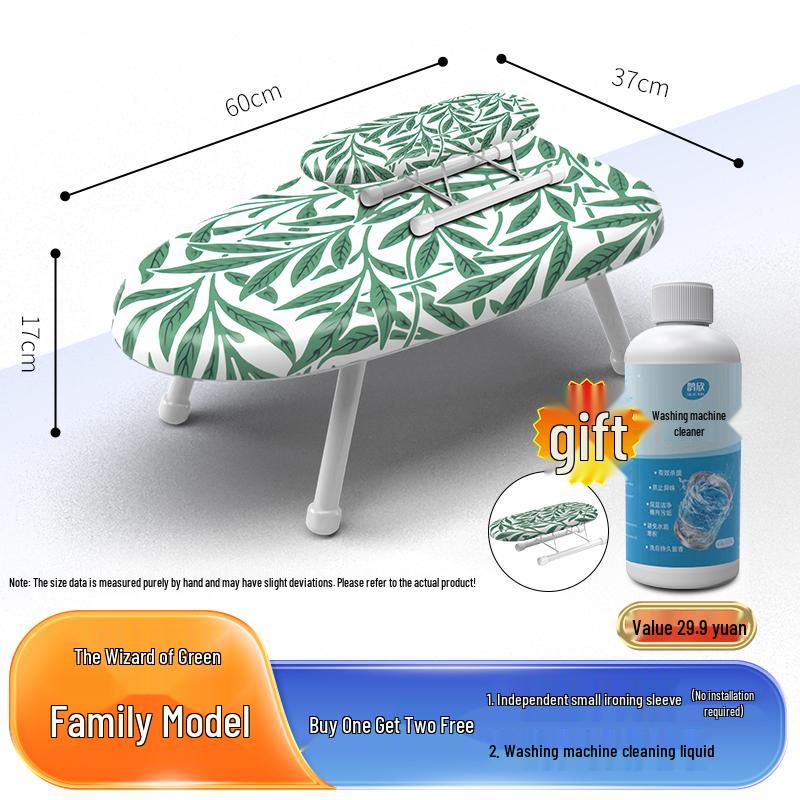 Folding Mini Ironing Board with Ironing Pad and Clothes Rack