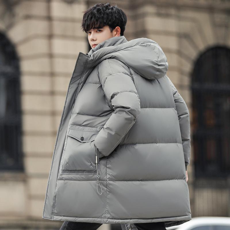 Winter New Down Jacket Hooded Long Men's Korean Version Trend Thickened Men's Jacket Men's Long Down Jacket Men's