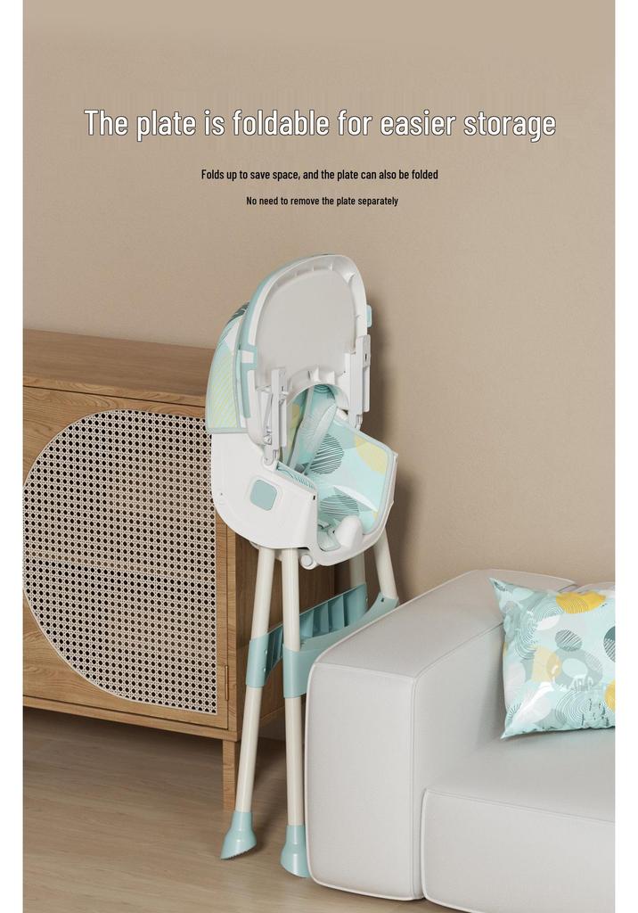 Multifunctional Foldable Baby High Chair for Infants: Convenient Eating and Table Seat