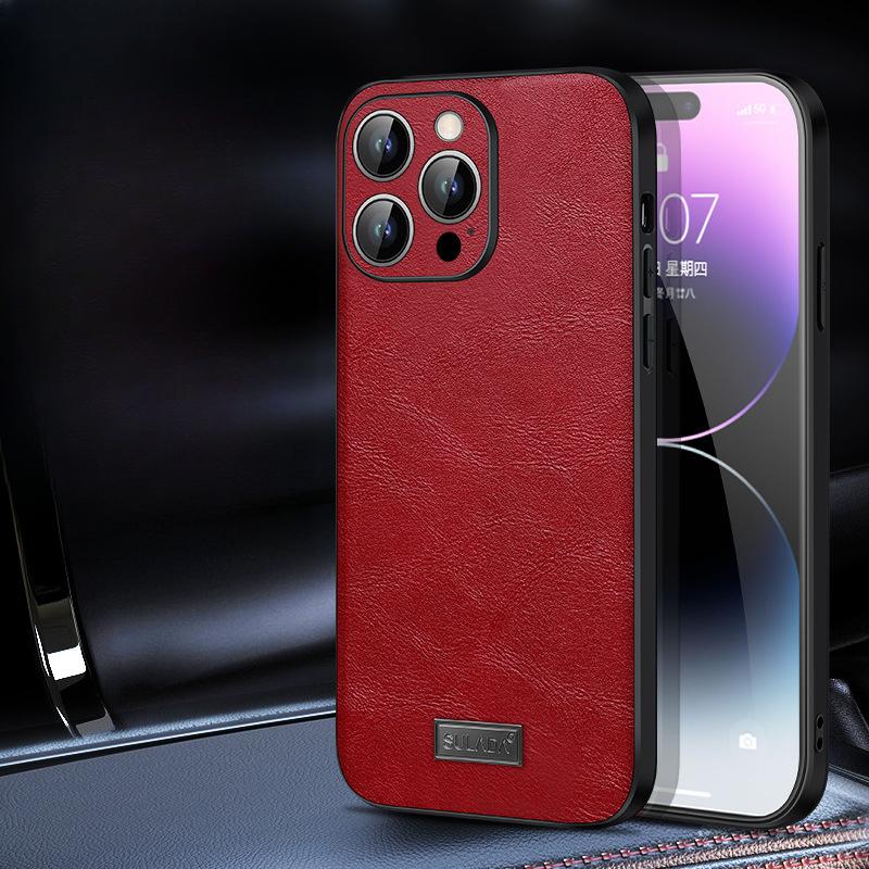 Geeignet für Apple 16promax Handyhülle Vollabdeckung Sturzsicher IPhone15 Dünn und Leicht 14 Business 13 Männer und Frauen 12 Lederhüllen