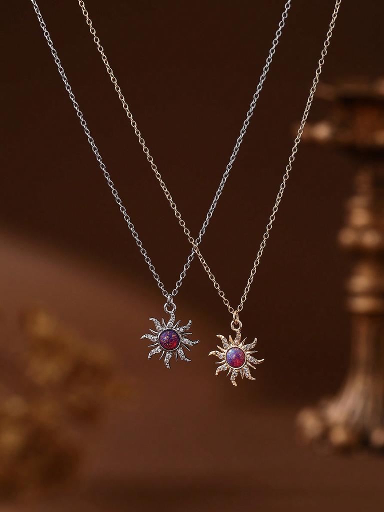 1Pc Artistic Retro Sun Australian Treasure Necklace, Suitable For Women's Daily Wear,Valentine's Day Gift, Friendship, Anniversary Gift