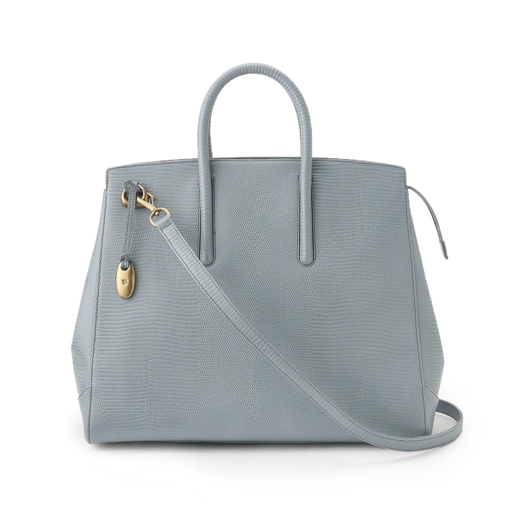 

Toff & Loadstone Jolly Lizard (L) Tote Bag, Handbag, Shoulder Bag, Embossed Cowhide Leather, One Size, Marine Blue-Gray