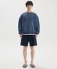 Matile Me Washed Overlay Sweatshirt / Navy