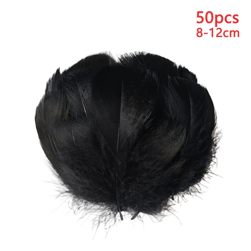 

8-15 см Черные перья Украшение для поделок Оптом Маленькие Большие Длинные Плюмаж Свадьба Цветок Дерево Шляпы Ловец снов Гусиные Плюмаж 50 шт. 8-15cm