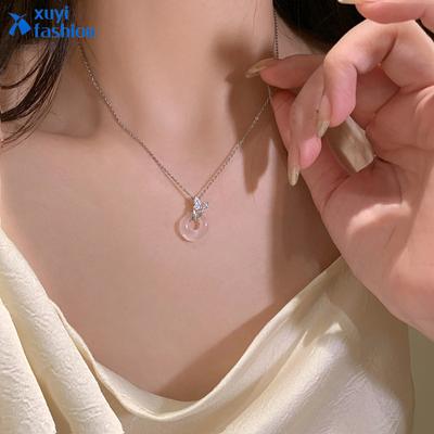 Silberne Halskette für Frauen, elegante Halsketten mit Sicherheitsschnalle, Accessoires, Schmuck