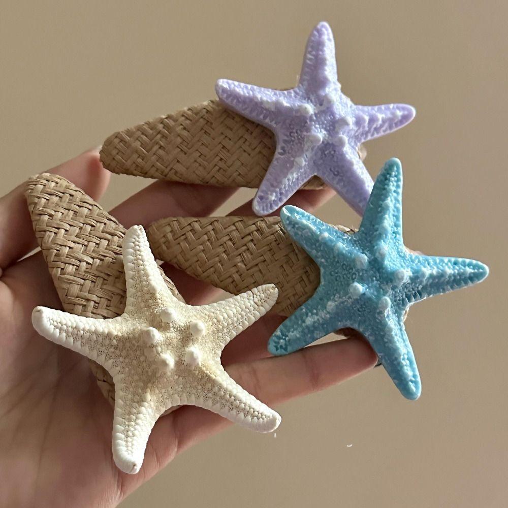 Beach Starfish Hair Clip Summer Sweet Bangs Clip Creative Sea Star Hairpin  Hair Accessories