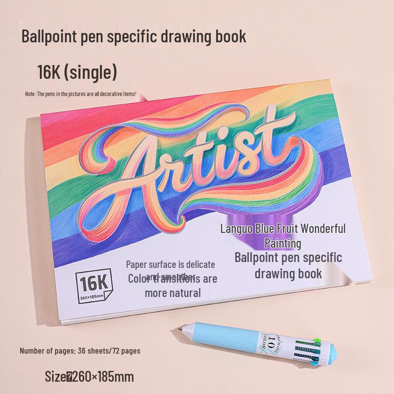 Blue Fruit 60-Color Press-Type Multicolor Ballpoint Pen Set – Ten-Color All-in-One Multifunctional Journal Pen.