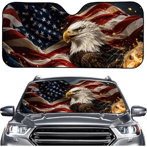 Talayituse Funny Family Dogs Print Windshield Sunshade for Car SUV Truck Foldable Uv Ray Reflector Front Window Sun Shade Visor Shield Cover