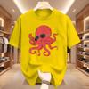 Octopus Marine Animal Ocean Sea Creature T Shirts Men Pure Cotton Humor Streetwear Tee Shirt Short Sleeve Clothing