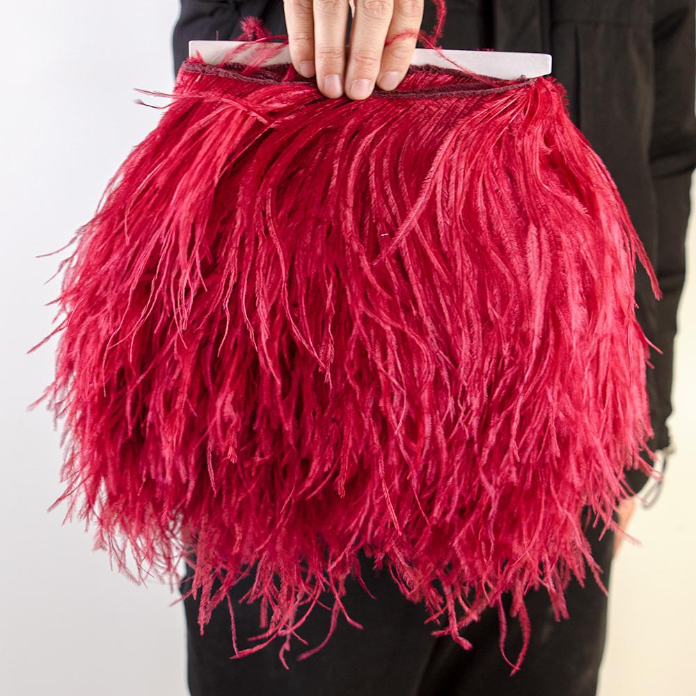 Feather1Meter High Quality Ostrich Feather Trim 10-15/15-18/18-22cm Plumes Fringe Ribbon for Home Party Dress Sewing Wedding Decoration