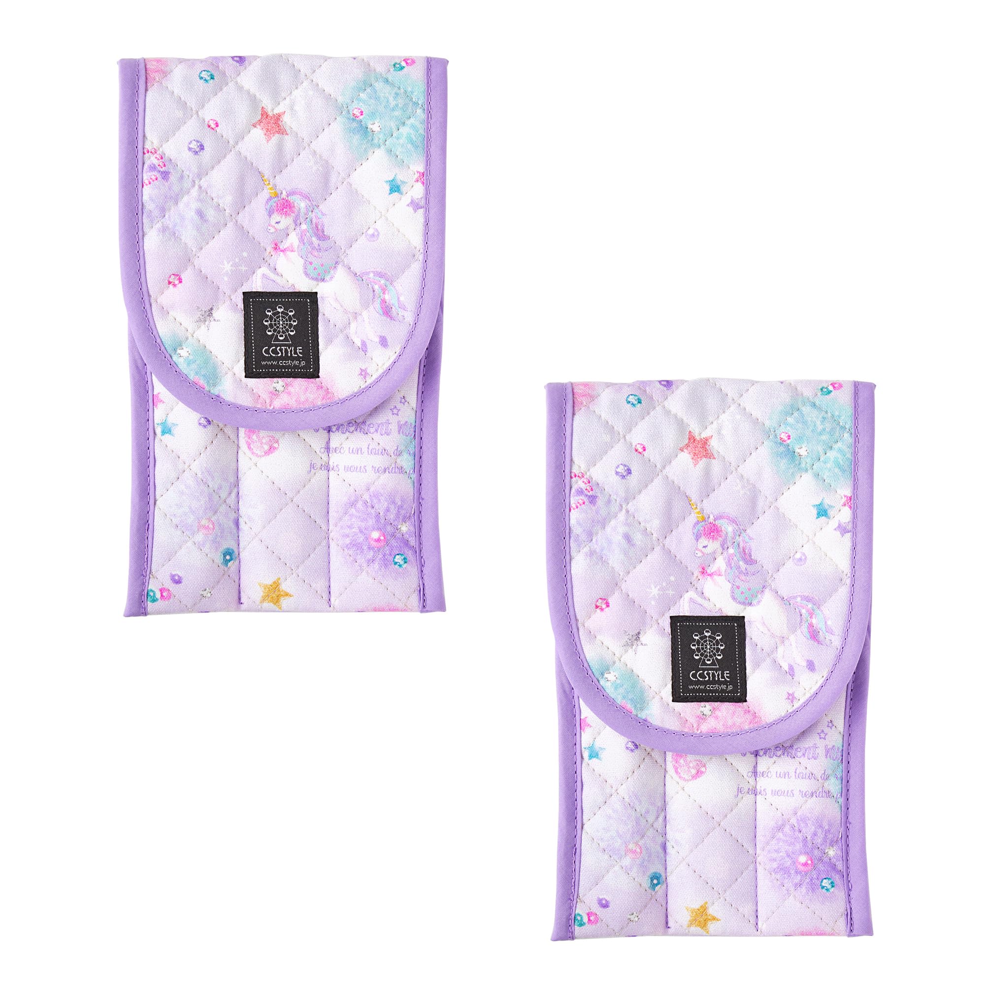 

COLORFUL CANDY STYLE Чехол для столовых приборов Единорог Фэнтези Набор из 2 шт. Милый Детский Детский сад Ясли Дошкольный Детский Ложка Вилка Чехол Начальный