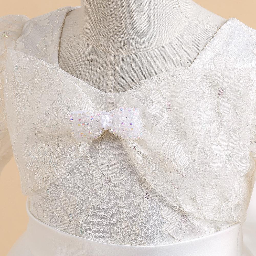 4-14 Jahre Tüll Spitze Blumenmädchen Kleid Kostüm Kinder Braut Ballkleid Prinzessin Kleid für Mädchen Hochzeit Party Erstkommunion Kleid