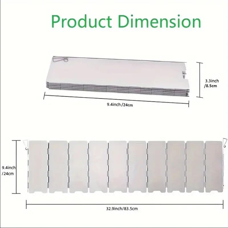 8 Plates / 10 Plates Aluminum Alloy Stove Windscreen, Ultralight Foldable Stove Windshield, Suitable For Outdoor Camping, Picnic