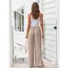JKASHDK Women's Fashion Casual Solid Color Print High Waist Trousers Pants & Capris