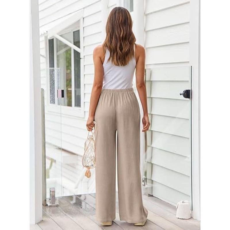 JKASHDK Women's Fashion Casual Solid Color Print High Waist Trousers Pants & Capris