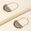 Green Translucent Japanese & Korean Semicircular Crystal Earrings - Versatile & Stylish for Women