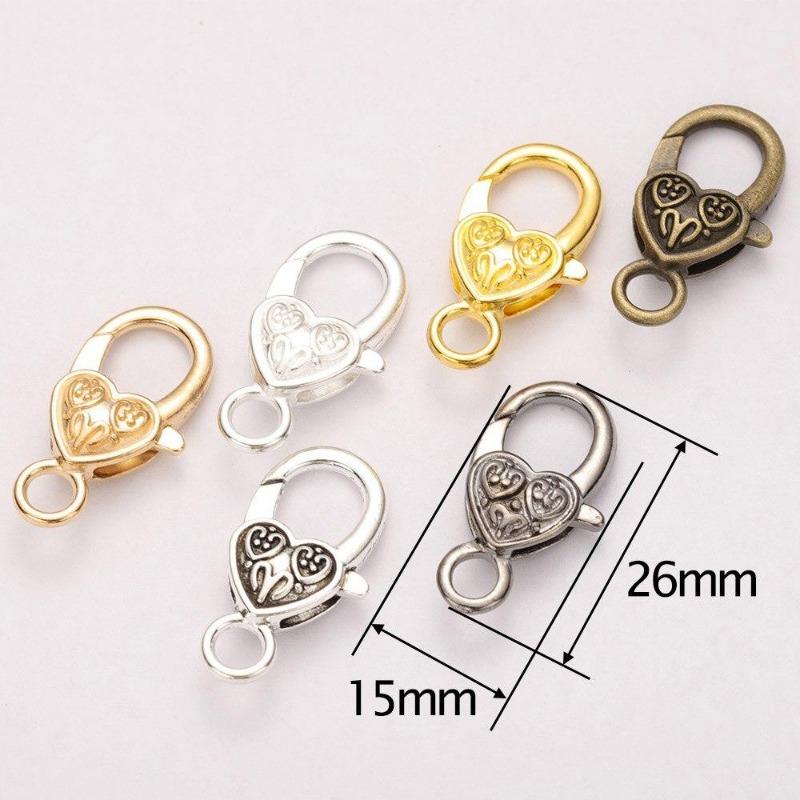 10 teile/los 27 MM Karabinerverschluss Haken Herz Schlüsselbund Verschlüsse Armband Kette Zubehör für Schmuck Herstellung Komponenten