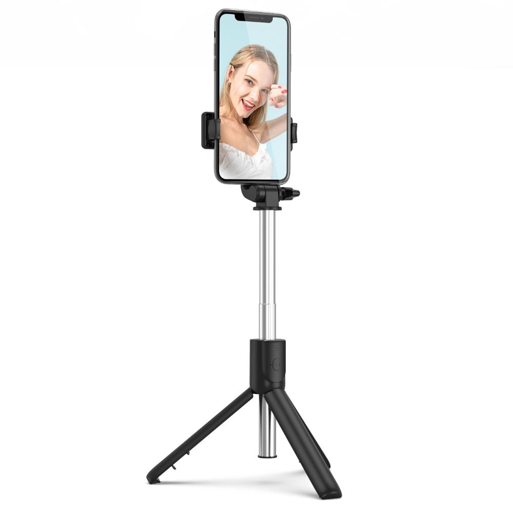 Handheld Bluetooth Cell Phone Tripod Stand with Fill Light Selfie Rod Live Streaming Bracket  Girl