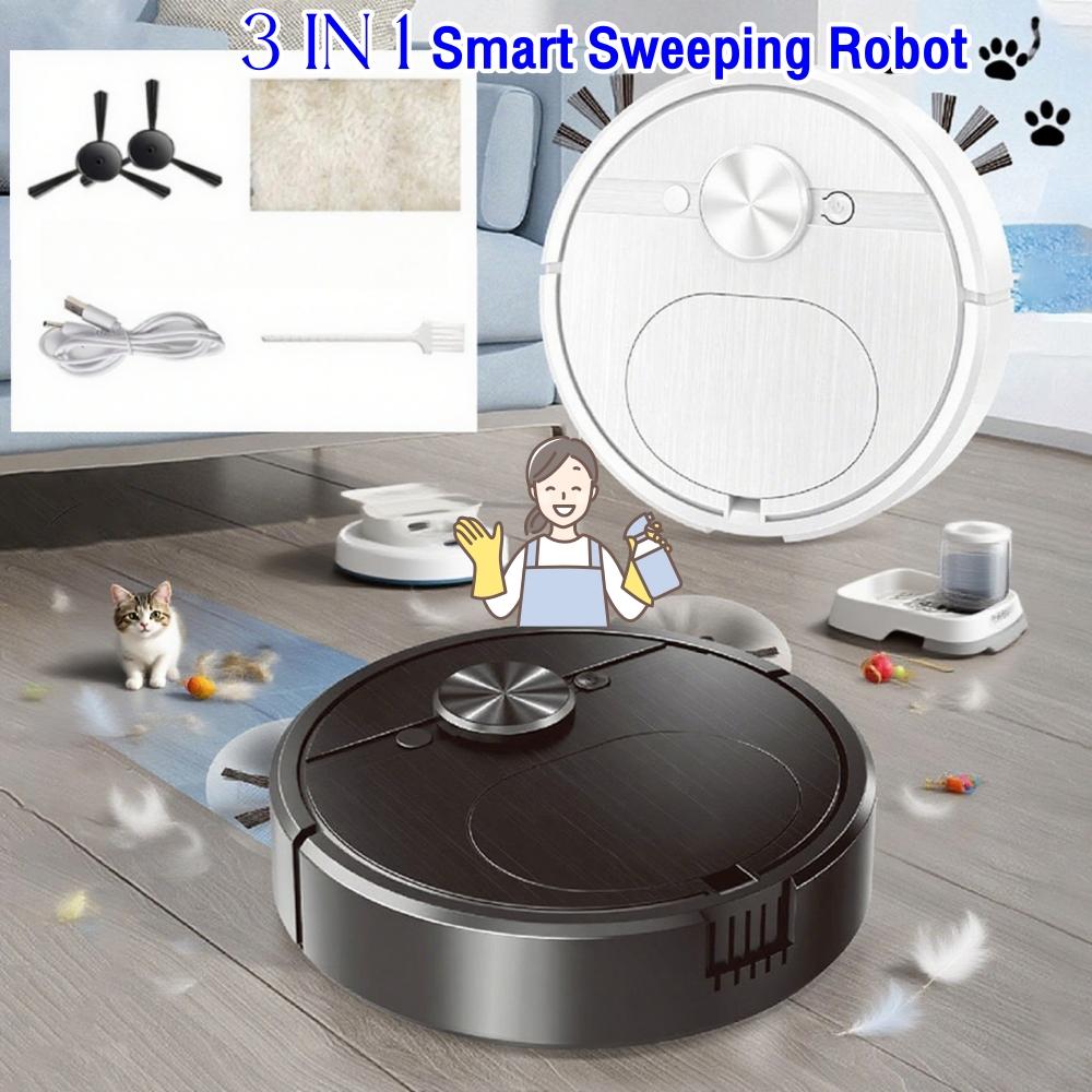 3 In 1 Smart Sweeping Robot Multi-Purpose Strong Power Sweeping Machine Rechargeable Automatic Cleaning Machine for Dust Remove