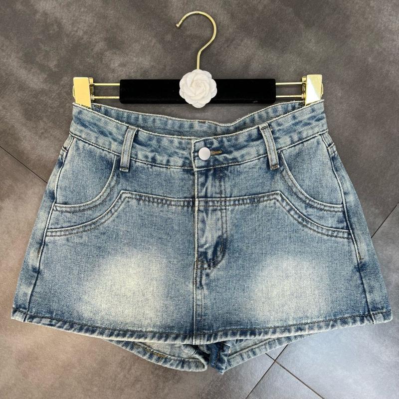 Denim Mini Skirt Women Summer High Waisted Slim A-line Skirt Shorts Female Streetwear Vintage Y2K Casual Simple Blue
