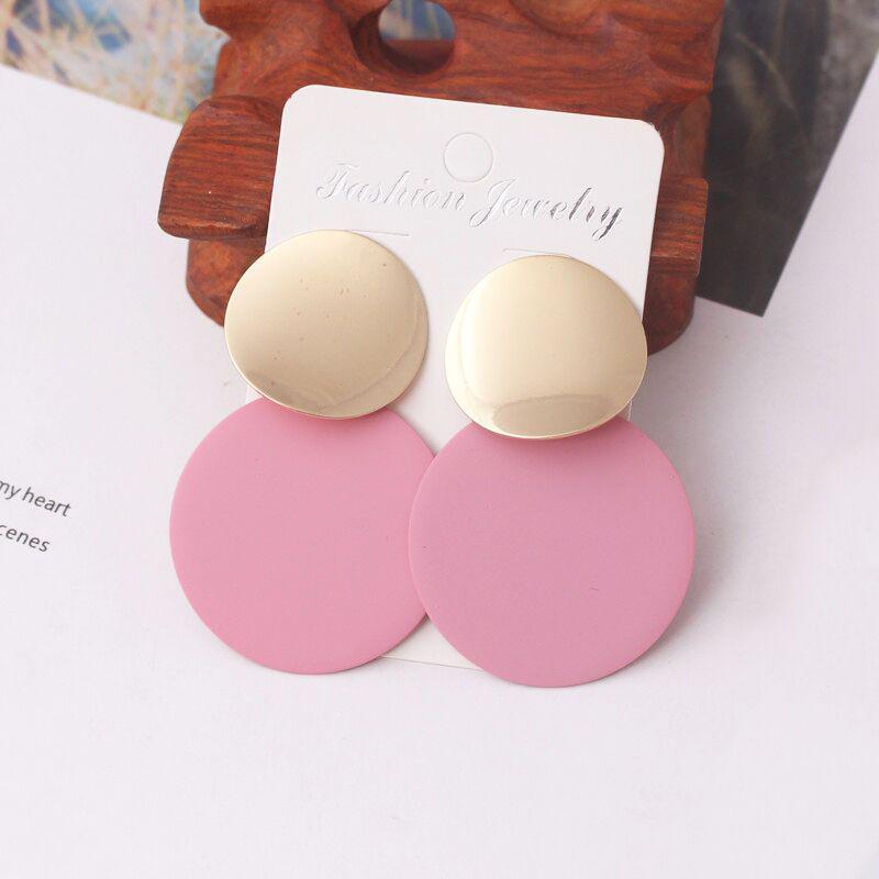 2023 Asymmetrical Round Metal Earrings - European & American Fashion Brand for Women