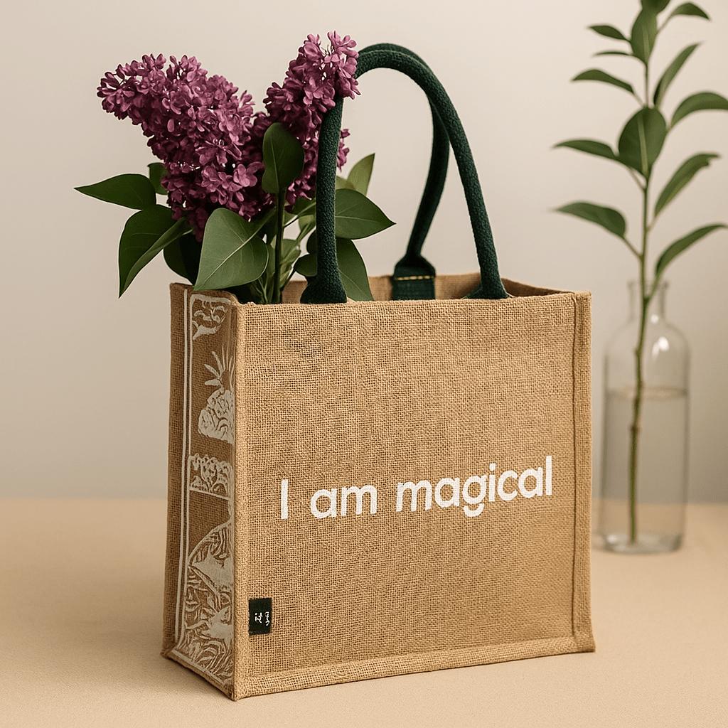 Jute Tote Bag Large - Hop Hare