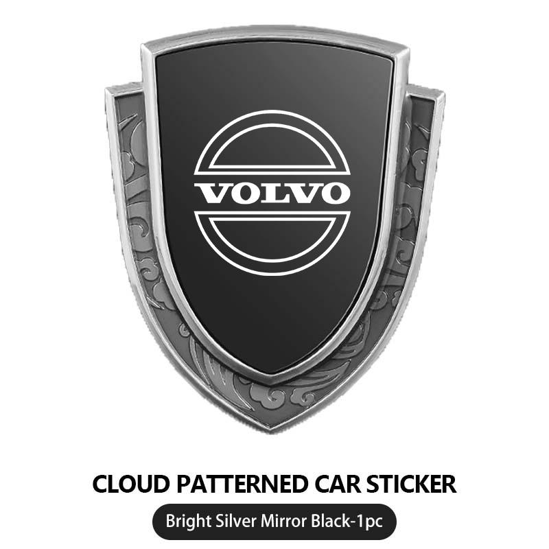 Car Shield Shape Adhesive Sticker Silver Decorative Exterior Sticker For Volvo XC60 XC90 S60 S80 V60 C70 S40 C30 V90 V60 C40