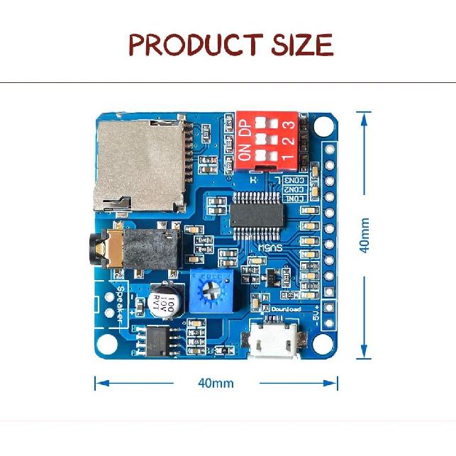 KOOBOOK 2Pcs Voice Playback Module MP3 Trigger Player Board SD/TF Card for Arduino