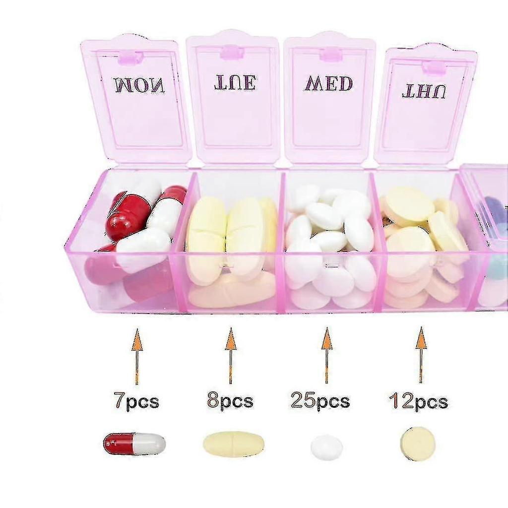 3 Pcs Pill Box Iser 7 A Day Pill Dispenser Stora C