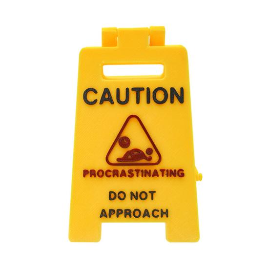 Mini Desk Caution Sign Overworked Underpaid Procrastination Caution Sign Home